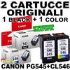 CANON PG-545 CL-546 CARTUCCE ORIGINALI 1 Nero + 1 Colore TS3350 TR4550 MG2555S