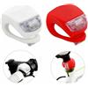 Set fanalini anteriore e posteriore in silicone 2 led a pila per bici faretto