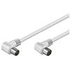GBC Cavo Antenna Tv Spina/presa 90° 1,5 Mt Bianco GBC 58388270 Cavo Antenna Tv Spina