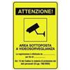 Cartello Adesivo "area Videosorveglianza" 30x20cm 67375041 Cartello Adesivo "ar