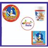 Disney KIT ADDOBBI FESTA COMPLEANNO SONIC X8X16X24X32X40 PERSONE PIATTI BICCHIERI TOV