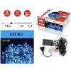 ARRANGO LUCI DI NATALE CATENA LUMINOSA 100 LED BLU FILO VERDE INTERNO ESTERNO