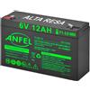 ANFEL BATTERIA AL PIOMBO RICARICABILE 6V 12Ah LP12-6 PER AUTO MACCHINA MOTO PEG PEREGO