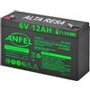 ANFEL BATTERIA ERMETICA AL PIOMBO AGM 6V 12Ah RICARICABILE PER AUTO E MOTO ELETTRICHE