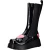 LAMODA Stone Cold Lover, Mid Calf Boot Donna, Black Patent Red Heart, 36 EU