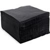 MORIGAMI SER42204960 Tovagliolo 40x40, 2 strati, piega 1/4, 100 tovaglioli, 2 strati liscio con mantovana, nero