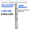 Palo antenna telescopico 4 metri robusto spessore 2mm acciaio zincato a fuoco
