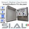 SIAL Amplificatore antenna TV da palo 2 ingressi 2 uscite UHF-UHF 30 dB filtro 5G