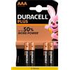 Duracell PILE BATTERIE ALCALINE MINISTILO AAA DURACELL PLUS 100% LIFE 1,5V MN2400 PZ.4X10