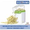 Dictrolux Macchina Pop Corn Express Dictrolux Elettrica Senza Olio 1200W Maker 3 Minuti