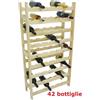 Ceola Cantinetta Portabottiglie Vino 42 Posti in legno naturale levigato 63x25x98 cm.