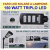 Gaoboos Faro LED Lampione Stradale 150W Faro con Pannello Solare con Telecomando