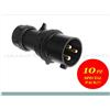 GDE 10x 10PZ GDE 912113 Spina Volante 32A CEE 50/60Hz nera Monofase