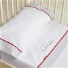 Burrito Blanco Set di lenzuola Flanella 510 | Lenzuola Flanella Culla 500 | Lenzuola Baby | Mini Culla 50 | Flanella | Ricamo elefante e ippopotamo | Colore Bianco