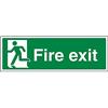VSafety Fire Exit - Final Fire Exit Man Left - 300 x 100 mm Restickable Safety Sign
