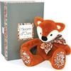 Doudou et Compagnie Histoire d'Ours - Peluche Volpe - Fidanzati abbracci - Scatola regalo - Arancione - 25 cm - Dolce e carina - Idea regalo di nascita e compleanno per ragazza e ragazzo - HO3124