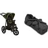 Hauck Passeggino 3 Ruote Runner - Passeggino Ruote Grandi Gonfiabili - Nero/Giallo Neon & 2in1 Carrycot, Navicella 2 in 1 Convertibile in Copri-Gambe