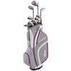 Wilson Stretch XL, Amazon Exclusive, Set Completo per Principianti, 9 Mazze da Golf con Sacca, Donna (Mano Destra) Stretch XL, Bianco/Grigio/Viola