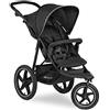 hauck Passeggino 3 Ruote Runner 2 - Passeggino Ruote XL Grandi Ad Aria - Passeggino Leggero 22 kg Portata, Reclinabile, Regolabile - Cappotta UPF 50+, Cesto XL Fino a 3kg, Pieghevole - Nero