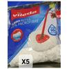 Vileda Turbo smart Classic microfibra testina di ricambio bianca 5 pezzi bianco
