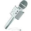 PARENCE.- Altoparlante per microfono/microfono wireless per karaoke Bluetooth per bambini, adulti - feste, canzoni, idea regalo - colore grigio