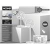 Hoomei Ventilatore A Piantana Cromato 50W 3 Velocità Hoomei HM-8658
