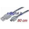 r2digital Aglow.it Cavo Adattatore Usb Mini 80cm M/M, USB 2.0 MICRO 80 cm M/M ALTA QUALIT