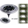ROHS 4X DISK LIGHTS PANNELLO SOLARE DA GIARDINO LED SENSORE CREPUSCOLARE FARETTO ip65