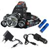 ROHS TORCIA LAMPADA FRONTALE 3 LED RICARICABILE 5000lm CREE T6 R5 RJ3000 impermeabile