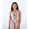 Hurley Kylie Peplum Halter Top Camicia, Berry Multi, XS Donna