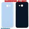 SAMSUNG COVER SCOCCA POSTERIORE PER SAMSUNG GALAXY A3 2017 SM-A320 BIADESIVO BLU VETRO