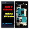 SONY DISPLAY LCD+TOUCH SCREEN FRAME SONY XPERIA X COMPACT F5321 NERO BLU VETRO TELAIO