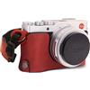 MegaGear MG1695 Ever Ready - Mezza custodia in vera pelle, compatibile con Leica D-Lux 7, colore: Rosso