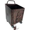 ANGELO PEGORARO CARRELLO PORTALEGNA PORTAPELLET FERRO BATTUTO PER PELLET O LEGNA 42x37x72 cm