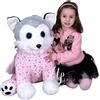 Animal &Co Pts Siberian Husky Cane Peluche 60cm Tutina Unicorno Rosa Grande Soft Plush Size XXL