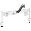 UNILUX Ergo 400124600 - Stazione portatile ergonomica per scrivania con braccio supporto monitor fino a 27, dimensioni 125 x 40 x 15 cm, colore: Bianco