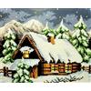 QUADRO CANOVACCIO MEZZO PUNTO PICCOLO DA RICAMARE 24 x 30 " INVERNO "