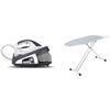 Polti Vaporella Simply VS10.10, Ferro da Stiro Generatore di Vapore con Serbatoio Estraibile da 1.5 L & FPAS0044 Vaporella Essential Asse da Stiro Piano, Altezza Regolabile, 122x43.5 cm, gris