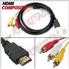 Aglow.it Cavo convertitore Hdmi composito 3 Rca, MASCHIO 3 RCA Adattatore AV AUDIO VIDEO