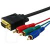 Aglow.it CAVO ADATTATORE da VGA MASCHIO a 3 x RCA VIDEO COMPONENT RGB GOLD CONVERTITORE M