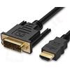r2digital Cavo Adattatore Hdmi to Dvi 1.8mt, Convertitore DUAL LINK GOLD, Hdmi 19 POLI + D