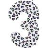 Folat 63913 Palloncino di alluminio Numero Figura 3 Bright Panther Bianco Nero 86 cm - decorazione palloncino di elio per compleanno, anniversario