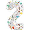 Folat 64172 Palloncino di alluminio Numero Figura 2 Joyful Party Multicolore 86 cm - decorazione palloncino di elio per compleanno, anniversario