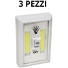 LAMPADA PUNTO LUCE EMERGENZA A LED BATTERIA CON INTERRUTTORE DA PARETE MURO
