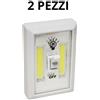 LAMPADA PUNTO LUCE EMERGENZA A LED BATTERIA CON INTERRUTTORE DA PARETE MURO