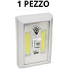 LAMPADA PUNTO LUCE EMERGENZA A LED BATTERIA CON INTERRUTTORE DA PARETE MURO