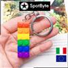 Portachiavi Unisex LGBT Mattoni Colorati in Resina Idea Regalo Blocco