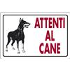 START Cartello Attenti al Cane Dobermann scritta rossa 30CMx20CM Plastica