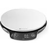 HENDI Bilancia da cucina digitale, display LED digitale, alta precisione, max. 3 kg, 3 batterie AAA 1,5 V incluse, 165x180x(h)31 mm, ABS, acciao inox