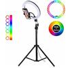 LAMPADA ANELLO LUMINOSO LED TREPPIEDI LUCE RGB 26CM RING LIGHT PER SELFIE TIKTOK